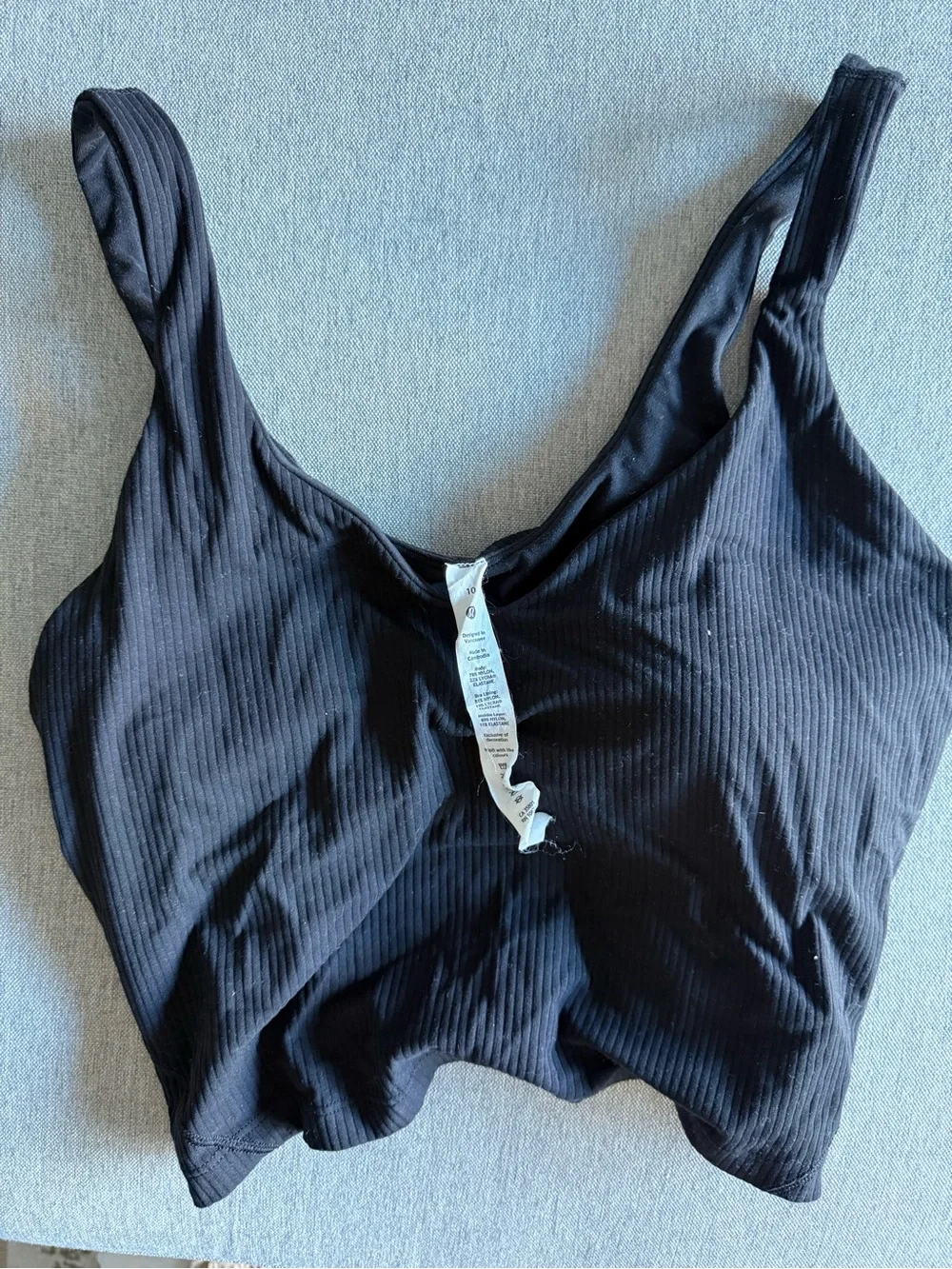 lululemon athletica Black Ribbed Crop Tank